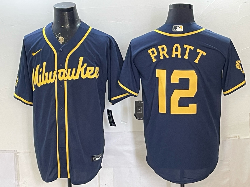 Men 2026 Milwaukee Brewers #12 Pratt blue Game Nike MLB Jersey 0816001->milwaukee brewers->MLB Jersey
